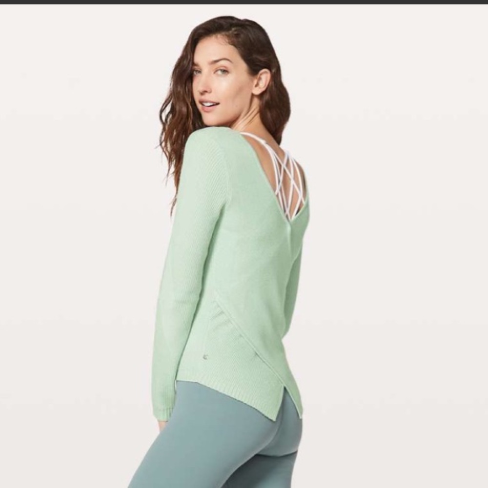 Lululemon Wrap it Back Sweater in Sea Breeze (Mint Green Color)